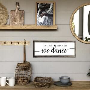 In This Kitchen We Dance Funny Kitchen Decor wood Sign Farmhouse Rustic Picture